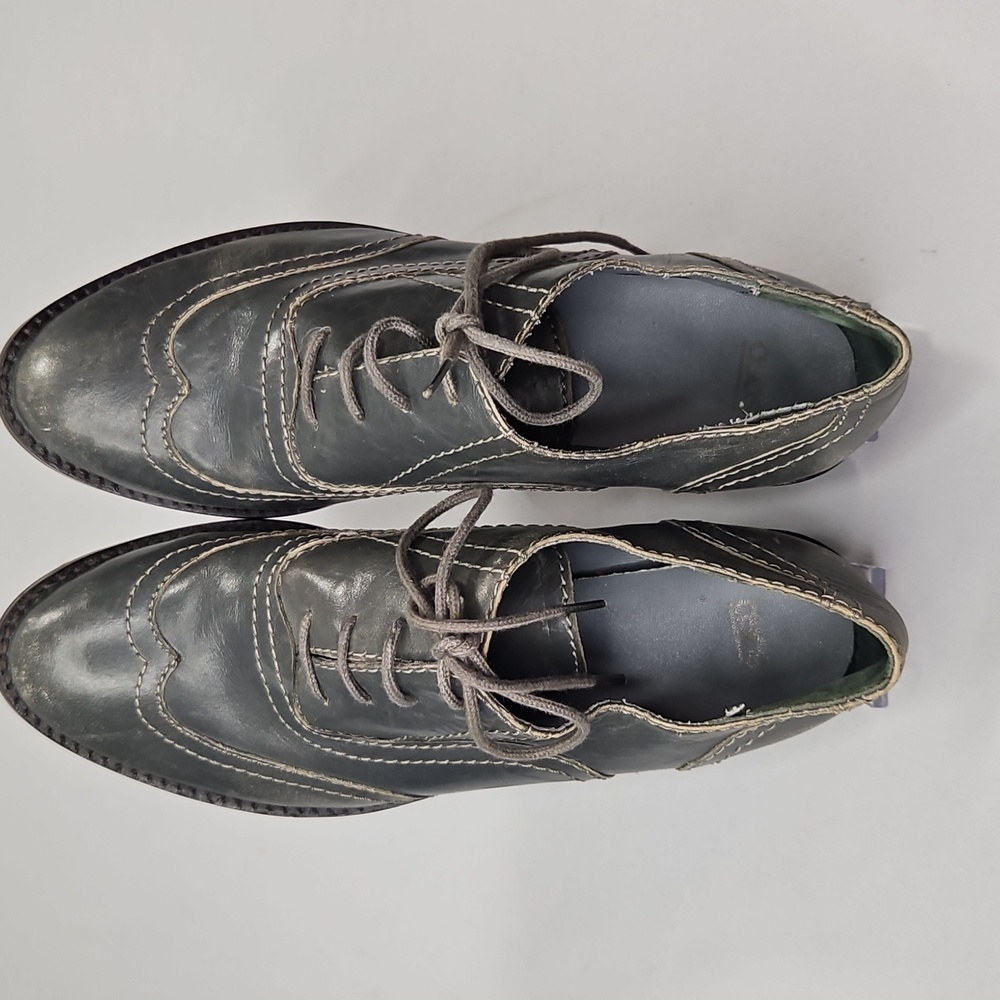 Asos Gray Leather Lace Up Loafers Size 5 - Picture 7 of 7